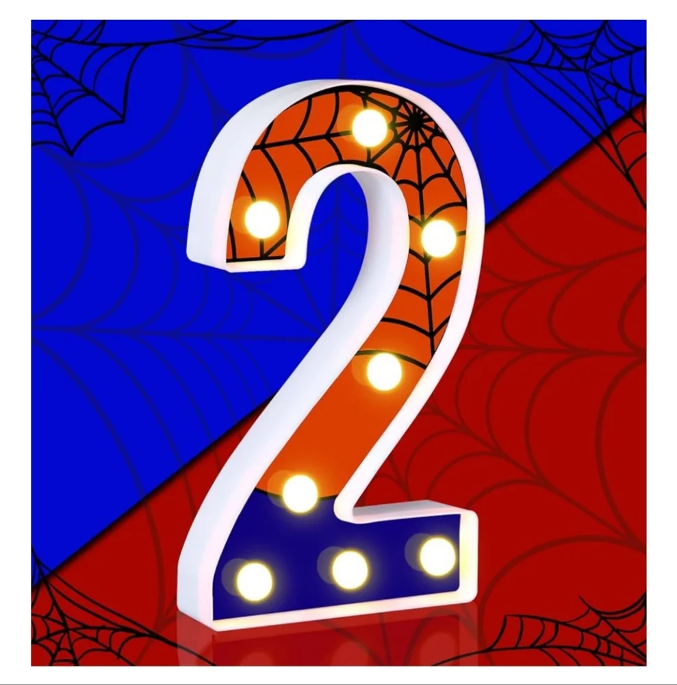 Spider-Themed Number 2 LED Light. NWT.